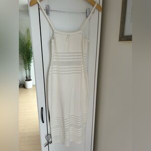 Cupshe Midi White Knit Slip Dress